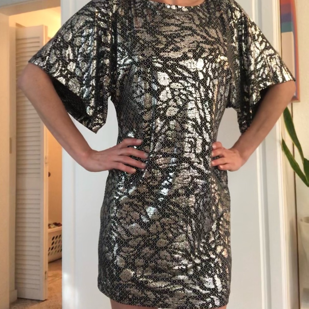 Metallic cocktail dress